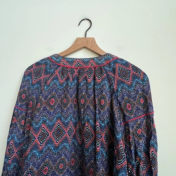 Anthropologie Bl-nk london Cynthia Printed Geometric Jacket Open Front Boho Chic - Picture 16 of 16